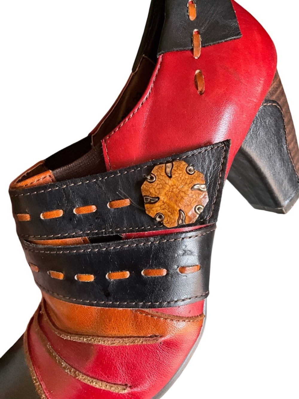 Spring Step (L'Artiste) Wondrous Ankle Booties Shoes Leather Heels Sz 39 / 8.5 - Picture 10 of 14